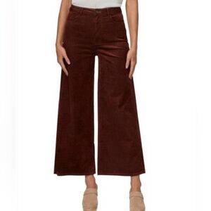 PAIGE Harper Ankle High Rise Wide Leg Pant Rose Wood Corduroy Women's Size 27